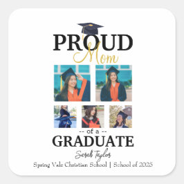 Adesivo Quadrado Mãe orgulhosa de graduado 2025