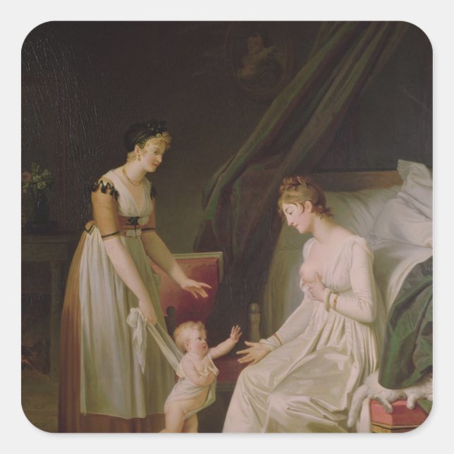 Adesivo Quadrado Mãe que está amamentando (Frente)