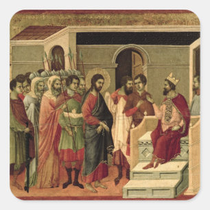 Adesivo Quadrado Maesta: Jesus antes de Herod, 1308-11