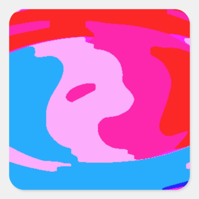 Adesivo Quadrado Magia arco-íris (Frente)