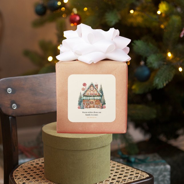 Adesivo Quadrado Magia de Natal escandinava (Criador carregado)