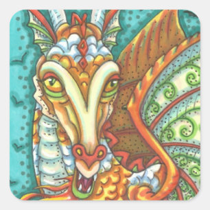 ADESIVO QUADRADO MAGIC CANDY CORN DRAGON, HALLOWEEN FANTASY