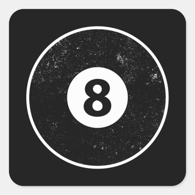 Adesivo Quadrado Magic Eight Ball Billiard Pool (Frente)
