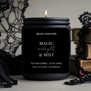 Adesivo Quadrado Magic Midnight & Mist Candle Label   Preto persona