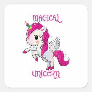 Adesivo Quadrado Magic Unicorn Lover Fan Club