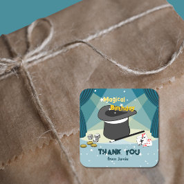 Adesivo Quadrado Mágica Apresentação Aniversário Obrigado Do Nome