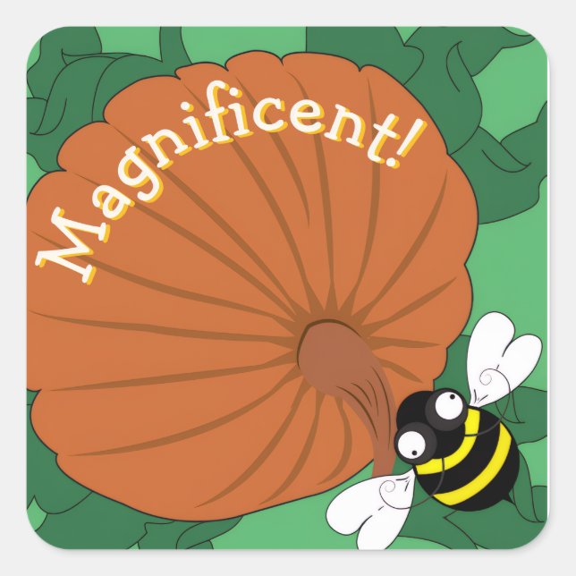 Adesivo Quadrado Magnificent Bee Sticker (Frente)
