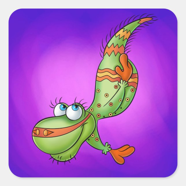 Adesivo Quadrado Magnífico Mundo do Cartoon Hector (Frente)