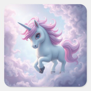 Adesivo Quadrado Magnífico Unicorn Stickers