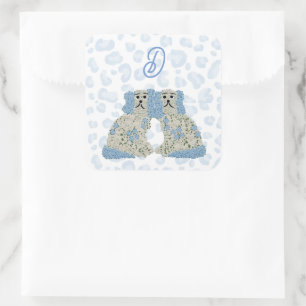 Adesivo Quadrado Magnolia Staffordshire Dogs Ginger Jars Jar