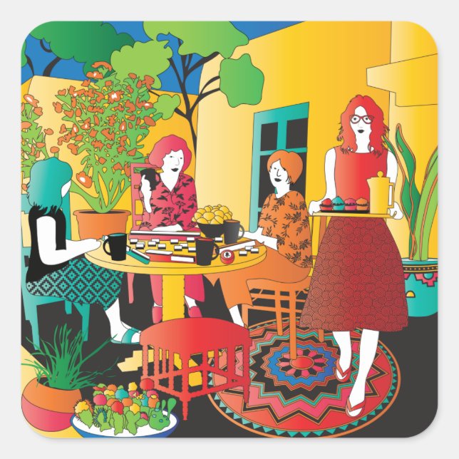 Adesivo Quadrado Mah Jongg Adobe Stickers (Frente)