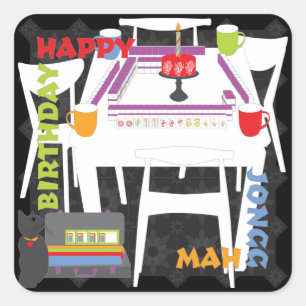 Adesivo Quadrado Mah Jongg Azulejos e Mesas