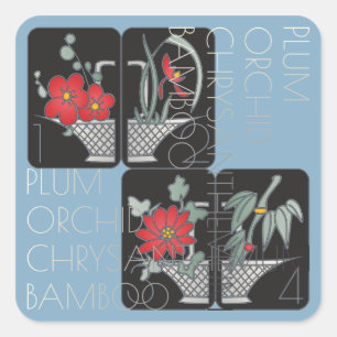 Adesivo Quadrado Mah Jongg Basket Stickers