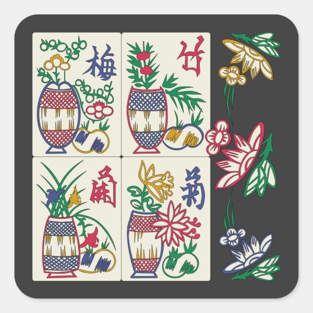 Adesivo Quadrado Mah Jongg Beauty (Frente)