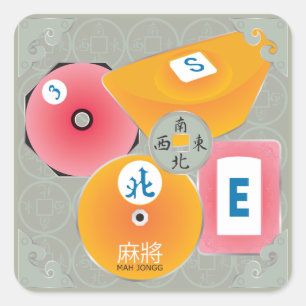 Adesivo Quadrado Mah Jongg Bettors Stickers
