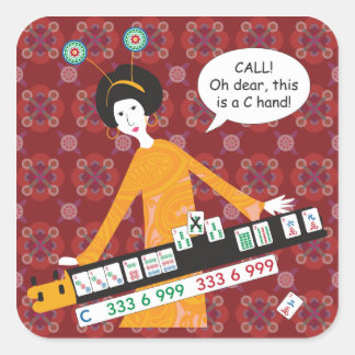 Adesivo Quadrado Mah Jongg C Hand Stickers