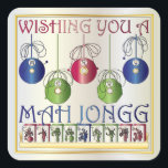 Adesivo Quadrado Mah Jongg Christmas Bettors Stickers<br><div class="desc">Celebrar a época de Natal com estas designs atraentes com imagens de azulejos Mah Jongg: - Ornamentos com um ponto - Melhores e azulejos em uma prateleira - Pássaro de um azulejo de um bam Disponível em bolsas de canvas, convites/cartões, caixas de presentes, chaveiros, ímanes, placas quadradas, azulejos de cerâmica,...</div>