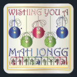 Adesivo Quadrado Mah Jongg Christmas Bettors Stickers<br><div class="desc">Celebrar a época de Natal com estas designs atraentes com imagens de azulejos Mah Jongg: - Ornamentos com um ponto - Melhores e azulejos em uma prateleira - Pássaro de um azulejo de um bam Disponível em bolsas de canvas, convites/cartões, caixas de presentes, chaveiros, ímanes, placas quadradas, azulejos de cerâmica,...</div>