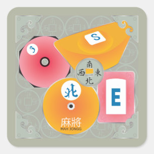 Adesivo Quadrado Mah Jongg Dealer Stickers