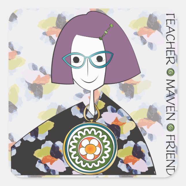 Adesivo Quadrado Mah Jongg Maven Stickers (Frente)