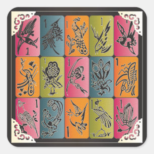 Adesivo Quadrado Mah Jongg One Bams