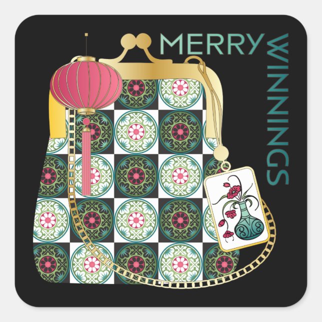 Adesivo Quadrado Mah Jongg Pense Stickers (Frente)