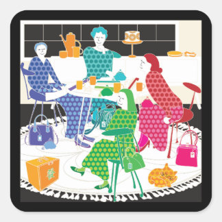 Adesivo Quadrado Mah Jongg Polka-Dots Stickers