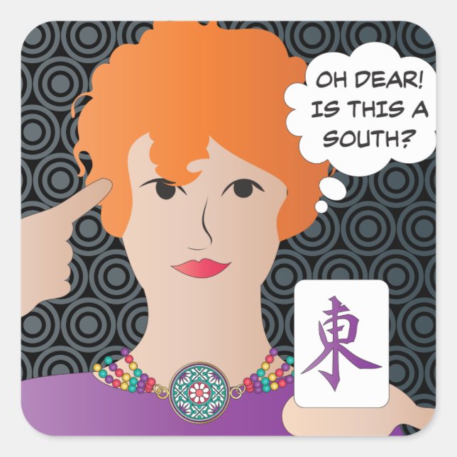 Adesivo Quadrado Mah Jongg Sayings Winds Stickers (Frente)