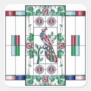 Adesivo Quadrado Mah Jongg Vidro Estreito