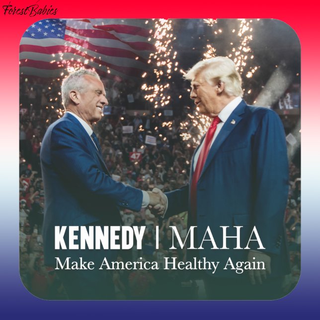 Adesivo Quadrado MAHA torna a América saudável novamente Kennedy Tr (MAHA Make America Healthy Again Robert F Kennedy jr Trump rfk jr Bobby Kennedy Square Sticker 🇺🇸)