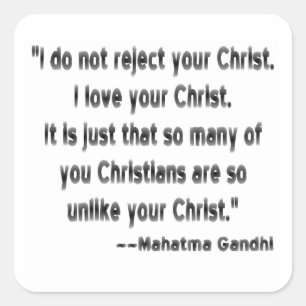Adesivo Quadrado Mahatma Gandhi sobre os Cristãos