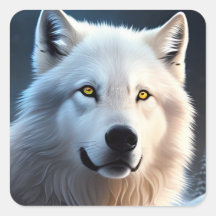 Maiestoso White Artic Wolf Art
