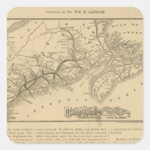 Adesivo Quadrado Maine Central Railroad