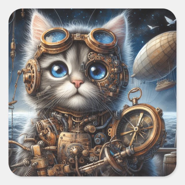 Adesivo Quadrado Maine Coon Explorer (Frente)