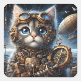 Adesivo Quadrado Maine Coon Explorer