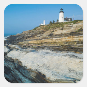 Adesivo Quadrado Maine, Pemaquid Point, Farol de Pemaquid Point