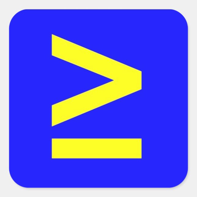 Adesivo Quadrado Maior ou Igual (Frente)