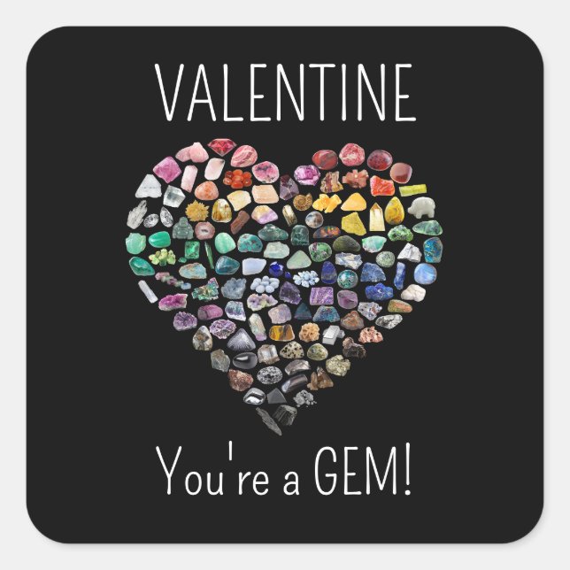 Adesivo Quadrado Mais de 100 Crystals Gems Minerals Dia de os namor (Frente)