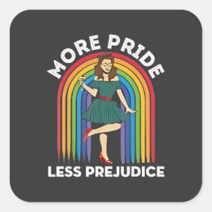 Adesivo Quadrado Mais Orgulho Menos Preconceito do Orgulho LGBT Mês