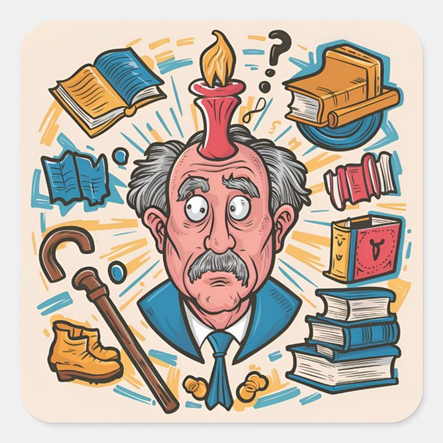 Adesivo Quadrado Mais um ano, nenhum mais sábio (Frente)