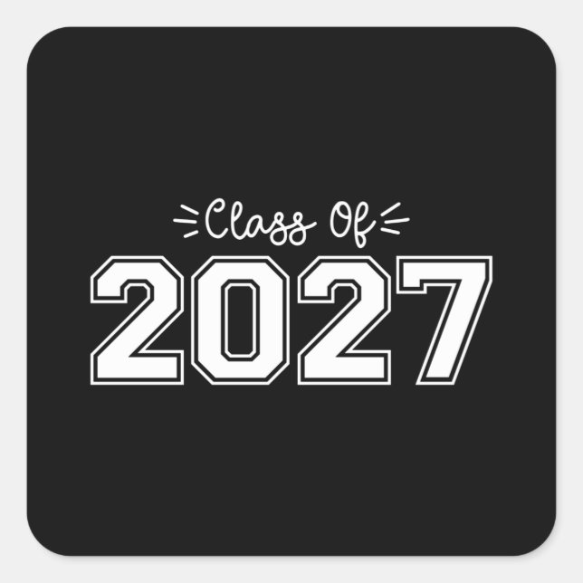 Adesivo Quadrado mais velho 2027, Classe de Graduação 2027 (Frente)