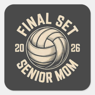 Adesivo Quadrado Mais velho Final de Graduação Mãe 2026 Voleibol