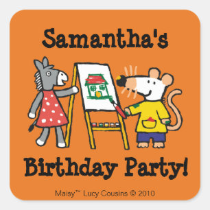 Adesivo Quadrado Maisy e pintura Dotty no pré-escolar