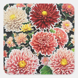 Adesivo Quadrado Majestade Chrysanthemum: Abraçar Eterno