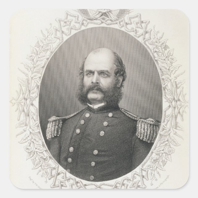 Adesivo Quadrado Major-General Ambrose Everett Burnside (Frente)