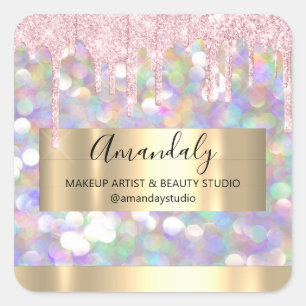 Adesivo Quadrado Makeup Artist Glitter Frame Spark Glitter Bu