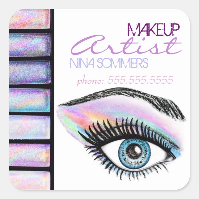 Adesivo Quadrado Makeup Artist Sticker (Frente)