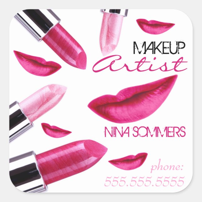 Adesivo Quadrado Makeup Artist Sticker (Frente)