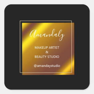 Adesivo Quadrado Makeup Beauty Compra OBRIGADO NEGRO