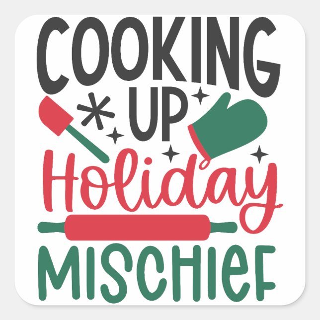 Adesivo Quadrado Mal-chefe de Feriado de Audição Personalizada do C (Frente)